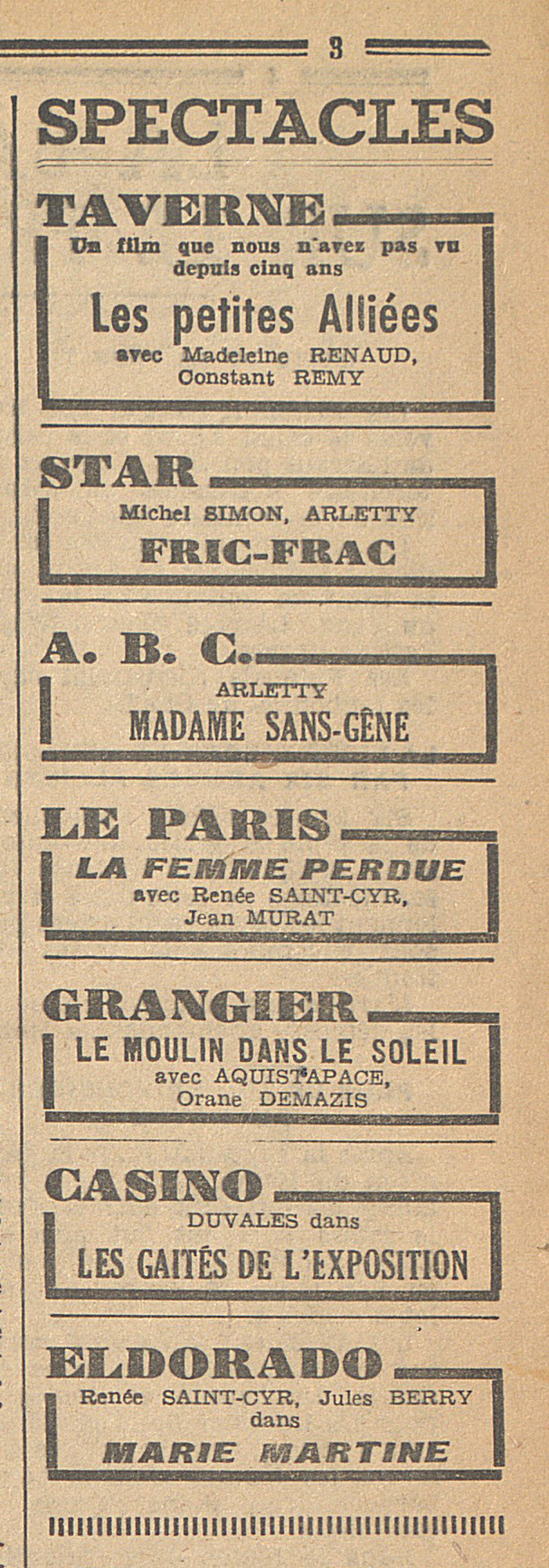 Au cinéma à Dijon en septembre 1944