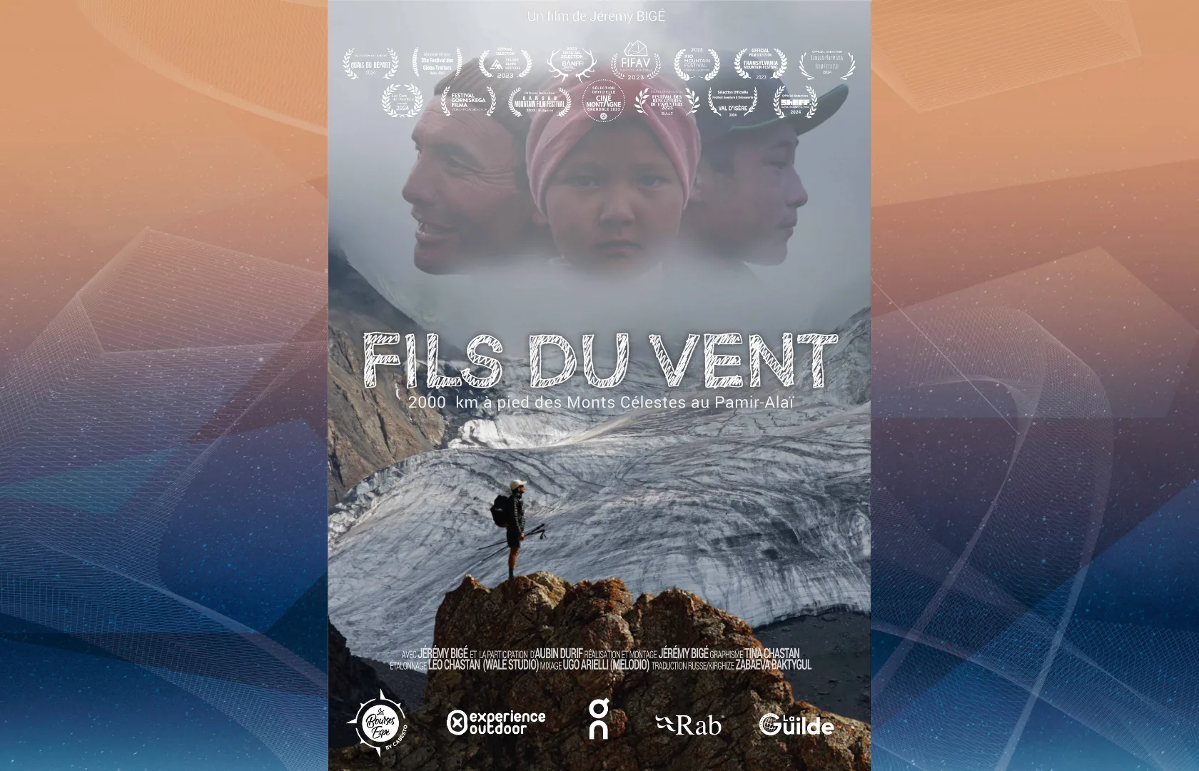 Affiche de Fils du Vent : silhouettes et paysage de montagne