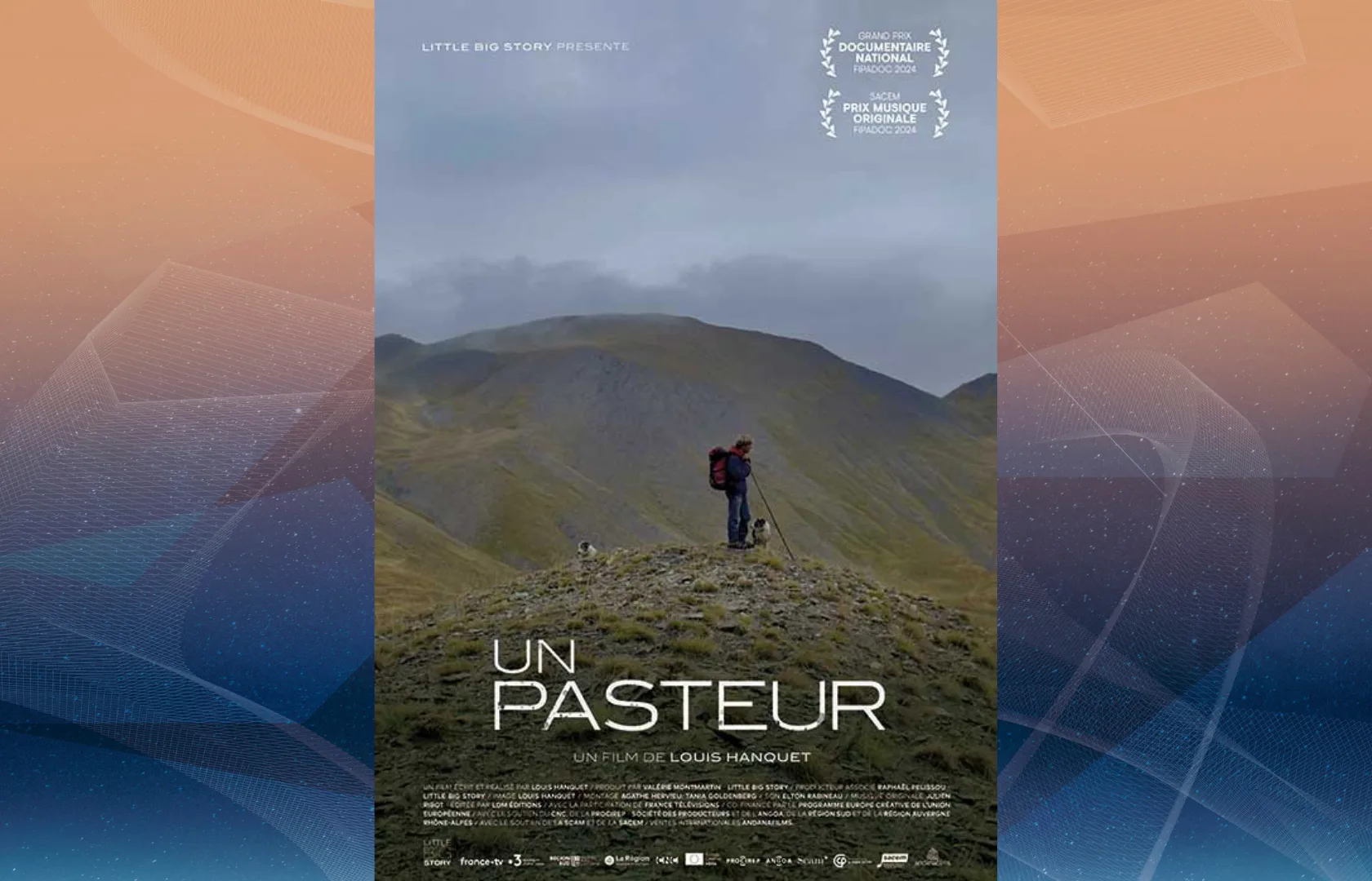 Affiche de Un pasteur : un berger sur une crête de montagne
