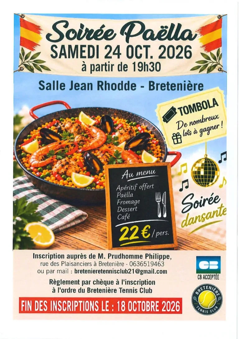 Soirée paëlla du Bretenière Tennis Club